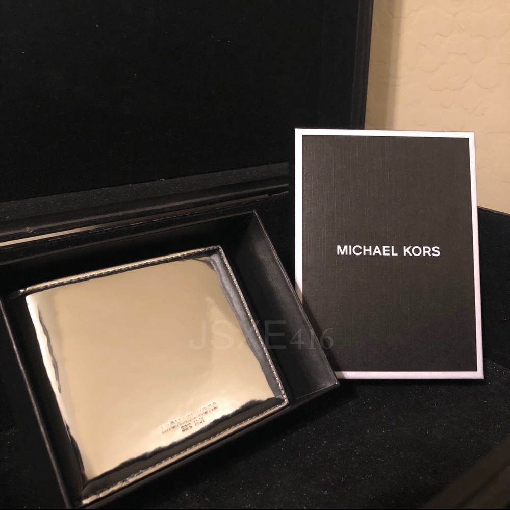 Michael Kors Metallic Slim Wallet, NWT